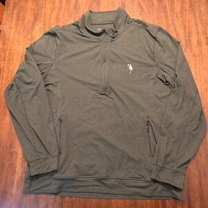 7 Diamonds Mens Long Sleeve Quarter Zip Pullover Green Size L